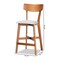 Baxton Studio Cameron Modern Grey Fabric and Walnut Brown Finished Wood 2-PC Counter Stool Set 176-11015-Zoro - alternate 5